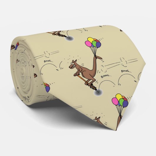 Cravate Dessin d'humour australien kangourou (Roulé)