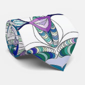 Cravate Dessin floral abstrait sur (Roulé)