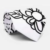 Cravate Dessin floral noir et blanc (Roulé)