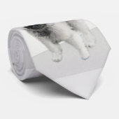 Cravate Dessin Keeshond Chiot - Joli dessin original Chien (Roulé)