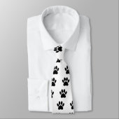 Cravate Dessin Paw Chien En Noir (Attaché)