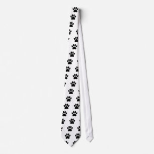 Cravate Dessin Paw Chien En Noir