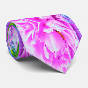 Cravate Détail de fleur de pivoine double rose époustoufla