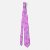 Cravate Détail de rose rose chaud et bleu clair parfait (Dos)
