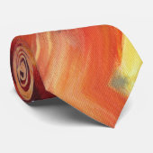 Cravate Détails de la peinture Feuille orange (Roulé)