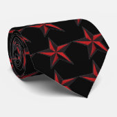 Cravate d'étoile de rouge et de noir - customisé (Roulé)