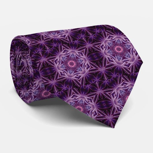 Cravate d'étoile violette fractale Hexagon (Roulé)