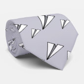 Cravate deux avions gris (Roulé)