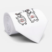 Cravate Deux capybaras festifs fêtent une fête (Roulé)