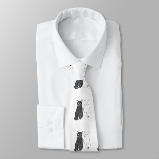 Cravate Deux chats (Attaché)