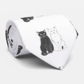 Cravate Deux chats (Roulé)