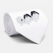 Cravate Deux Chiens Japonais (Roulé)