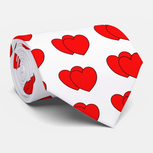 Cravate Deux coeurs (Roulé)