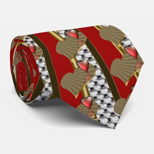 Cravate Deux coeurs (Roulé)