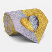 Cravate Deux coeurs comme un Mariage d'argent d'or (Roulé)
