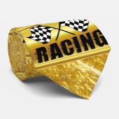 Cravate Deux drapeaux de course à damiers pour la victoire (Roulé)