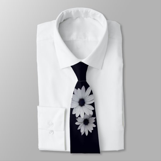 Cravate deux fleurs blanches (Attaché)