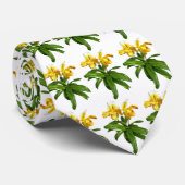 Cravate Deux Orchidées à chlipper jaune (Roulé)