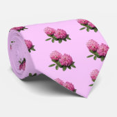 Cravate Deux Rhododendrons roses (Roulé)