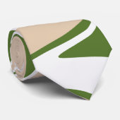 Cravate Déversement - Blanc, Sable et Vert Palmier (Roulé)
