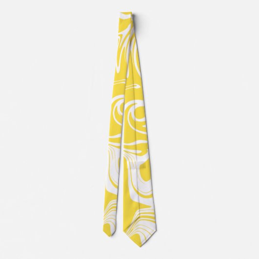Cravate Déversement - Citron jaune et blanc (Dos)
