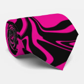 Cravate Déversement - Magenta et noir (Roulé)