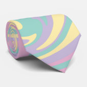 Cravate Déversement - rose pastel, jaune, violet et vert (Roulé)