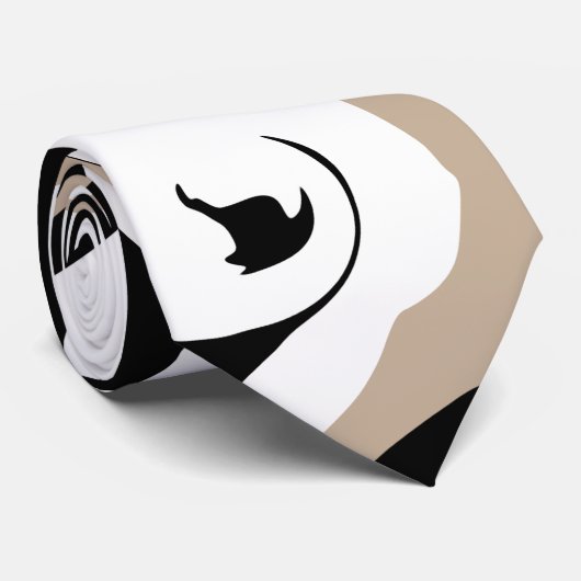 Cravate Déversement - Taupe, noir et blanc (Roulé)