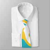 Cravate Déversement - Turquoise et Jaune (Attaché)