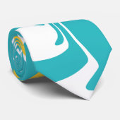 Cravate Déversement - Turquoise et Jaune (Roulé)