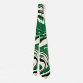 Cravate Déversement - vert, crème et noir (Dos)