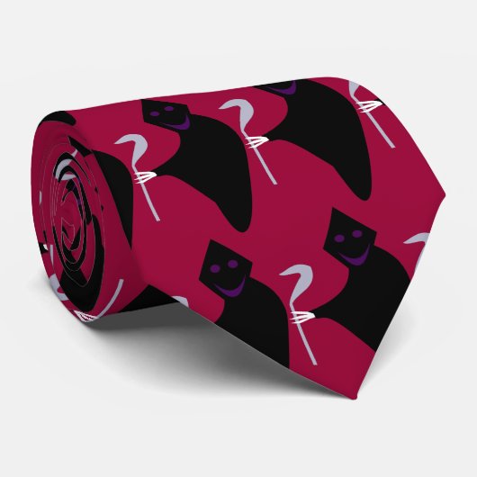 Cravate d'Halloween de faucheuse noire (Roulé)