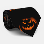 Cravate d'Halloween pour hommes Jack-O-Lantern Cra (Roulé)