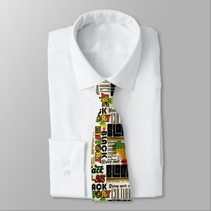 Cravate d'histoire noire multicolore pour hommes