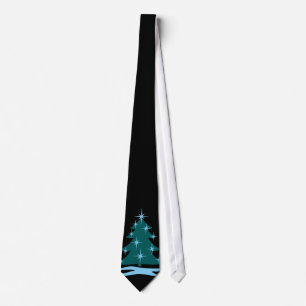 Cravate d'hiver Blue Christmas Tree Festive Cravat