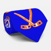 Cravate d'hockey de bleu royal (Roulé)