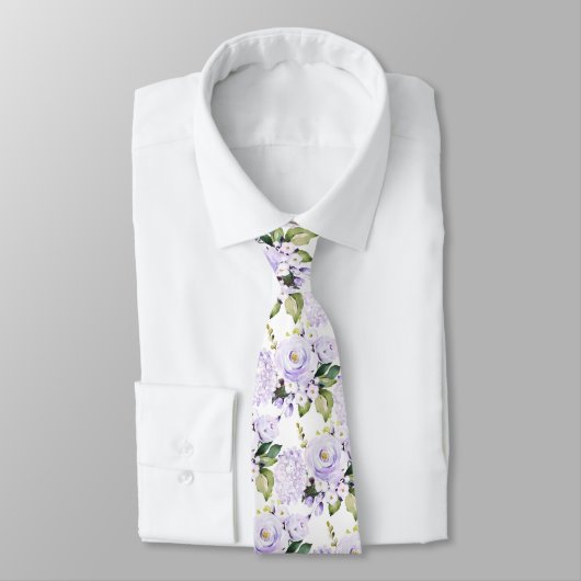 Cravate d'hydrangeas Roses violets (Attaché)