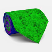 Cravate Diag Arc-en-ciel dégradé Floral Motif bleu vert (Roulé)