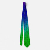 Cravate Diag Arc-en-ciel dégradé Floral Motif bleu vert (Dos)