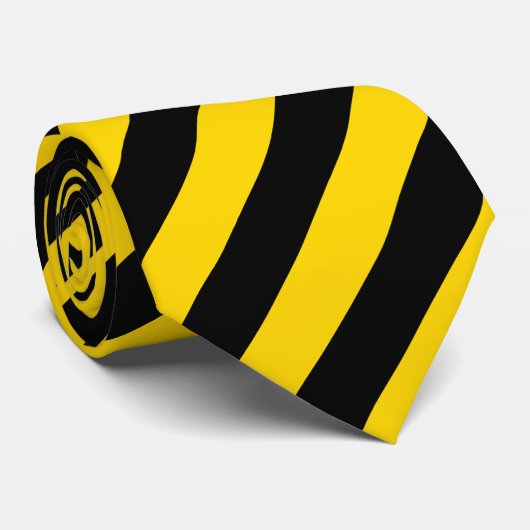 Cravate Diagonal Jaune/Noir (Roulé)