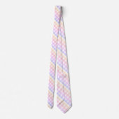 Cravate Diagonal Pastel Rainbow Checkerboard (Dos)