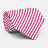 Cravate Diagonal pink and white stripes pattern (Roulé)