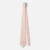 Cravate Diagonal Plaid Pink Simple Personnaliser Initiale (Devant)