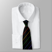 Cravate Diagonal Rainbow Thin Stripe Black (Attaché)