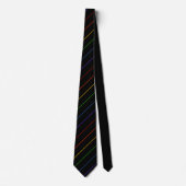 Cravate Diagonal Rainbow Thin Stripe Black (Devant)
