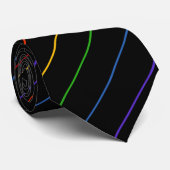 Cravate Diagonal Rainbow Thin Stripe Black (Roulé)