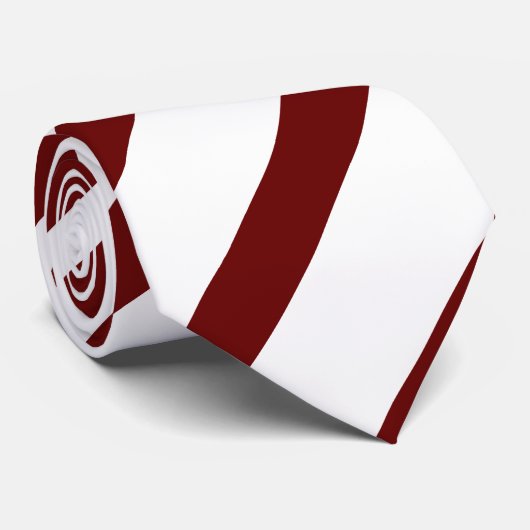 Cravate Diagonal-Rayée blanche et marron (Roulé)