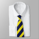 Cravate Diagonal-Rayée de marine et de maïs (Attaché)