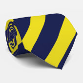 Cravate Diagonal-Rayée de marine et de maïs (Roulé)