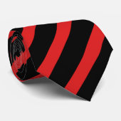 Cravate Diagonal-Rayée noire et rouge (Roulé)